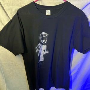 Mens black XL t-shirt with dirt bike chick giving the finger.
